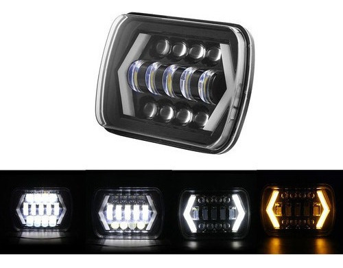 Led Faros De 5x7 6x7 H4 Jeep Blanco Ambar Flechas 4x4 Yj Xj