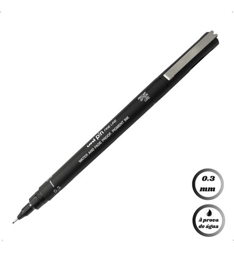 Canetas Nanquim Uni Pin Fine Line Ponta Uniball Cor da tinta Preto Cor do exterior 0.3mm