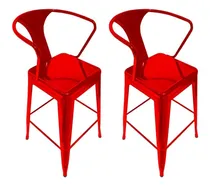 Comprar Par Banquetas Taburete Silla Alta Tolix Con Respaldo Ancho