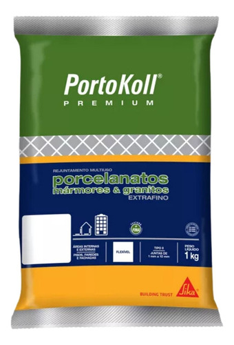 Rejunte Premium Multiuso Extrafino Branco 1kg Portokoll