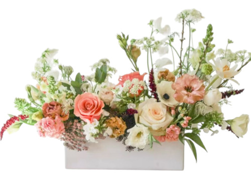 Arreglo Artificial Floral Mixto En Jardinera