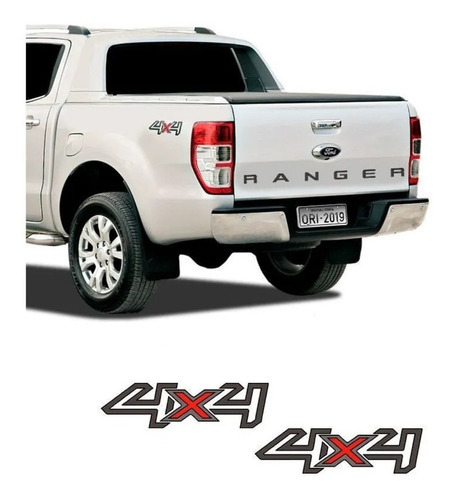 Kit Adesivo Ford Ranger 4x4 2013 2014 2015 2016 Grafite Cor Cinza