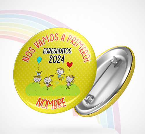 20 Pines Personalizados De 38mm Egresados, Escuela, Jardín