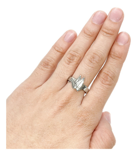 Anillo Grulla Origami Papel Plata 925 Plata 925 A - Chico Plata 925