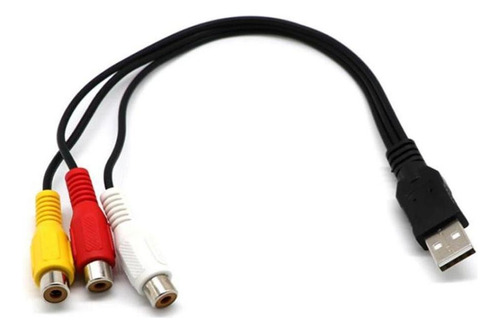 . Adaptador Convertidor Adaptador Av Usb Macho A 3 Rca