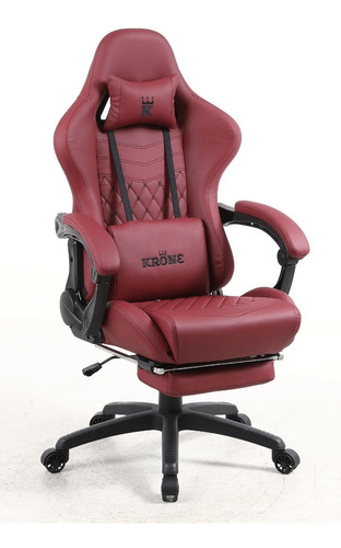 Silla Gamer Krone Xl Reclinable + Masaje Lumbar + Apoyapiés