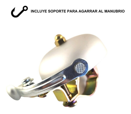 Bocina Timbre Bicicleta Vintage De Aluminio Dorada /plateada