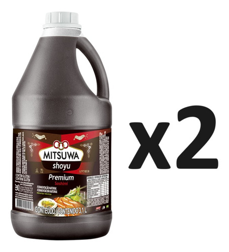 Pack X2 Salsa De Soya / Soja Premium Mitsuwa 3,1 L - Lireke