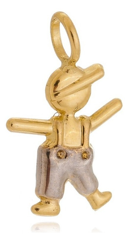 Pingente Menino Filho Em Ouro 18k Duas Cores Cor Amarelo