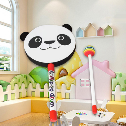 Tambor De Mano De Madera Para Niños, Juguete Musical Con