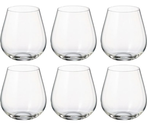 Copa Copón Sin Pie Cristal Bohemia Columba 380ml Set X 6