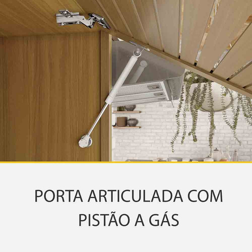 Cozinha Modular 6 Pçs Ripado Nesher Princesa Gourmet 100% Mdf Cor Marrom