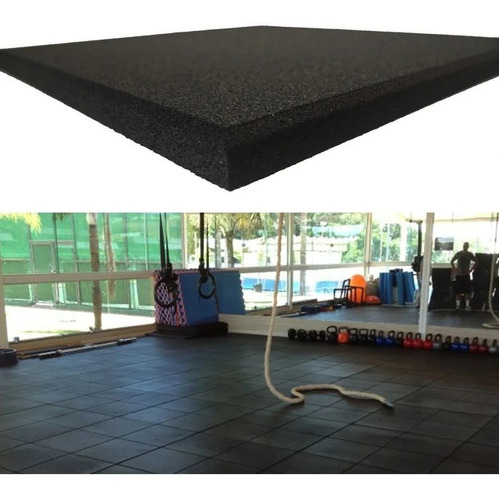Piso Emborrachado Academia 16mm 1m² Placa 50 X 50 Imediato
