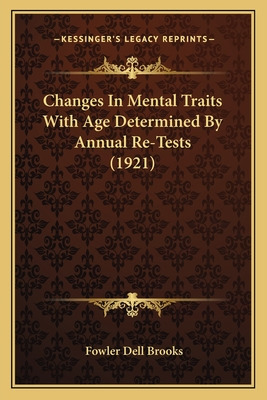 Libro Changes In Mental Traits With Age Determined By Ann...