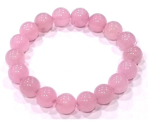 Pulseira Esferas Quartzo Rosa Pedras Naturais De Qualidade