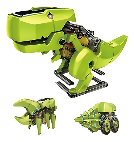 Brinquedo Dinossauro De Montar Didático Robô Solar 3 Em 1