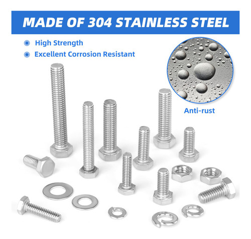 Besitu Kit Surtido De Pernos Y Tuercas Hexagonales De 252 Pi