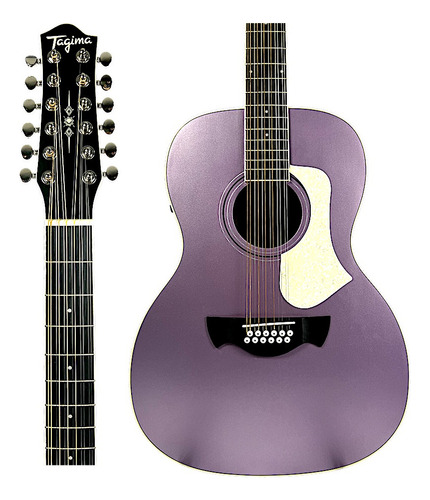 Violão 12 Cordas Tagima Azteca Xii Mlls Metallic Lilac Cor Metallic Lilac Satin Material Do Diapasão Techwood Orientação Da Mão Destro