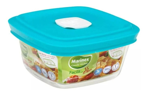 Tigela De Vidro Com Tampa Cor Sortidas Marinex Facilita
