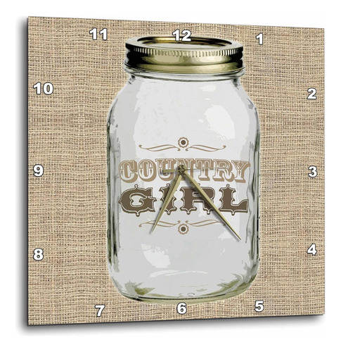 3drose Dpp__2 Mason Jar En Burlap Country Girl In Brown Wall