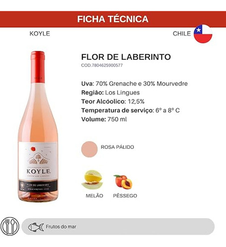 Vinho Rose Chileno Koyle Flor De Laberinto Organico Grenache