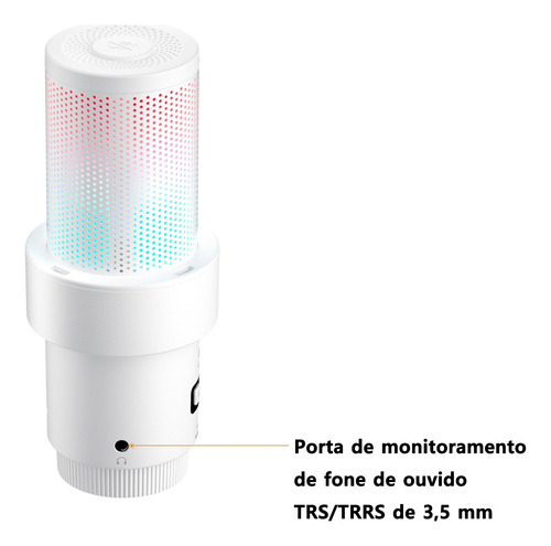 Microfone Cardioide Sem Fio Rgb Para Jogos Comica Uni Pro(d)