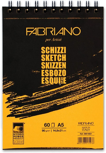 Sketchbook Fabriano Block De Dibujo Cuaderno 14 X 21 Cm