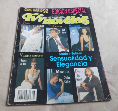 Revista Tv Novelas Thalia Gloria Trevi Bibi Edicion Moda