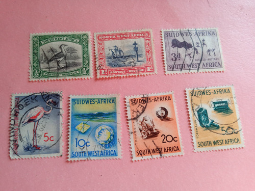 Africa Del Sur Oeste Lote 7 Estampillas Usadas 1931 Al 1962