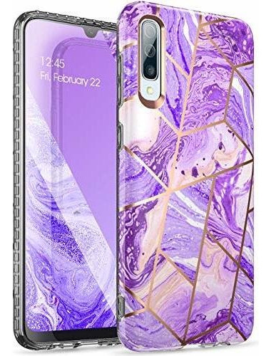 Funda Para Galaxy A50 Diseño De Marmol En Color Morado Tpu