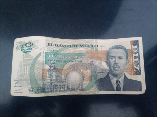 Billete 10 Nuevos Pesos Lazaro Cardenas Julio 1992     #k