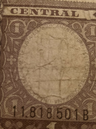 Billete Antiguo Argentino - 1 Peso Moneda Nacional 1942-1959 (Usado)