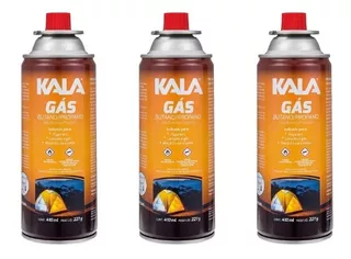 Kit 3 Refil Cartucho Gás Kala Butano/propano 410ml/227g