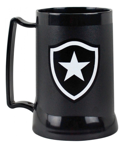 Caneca Branca Com Gel Isolante Térmico Botafogo 400 Ml Cor Preto