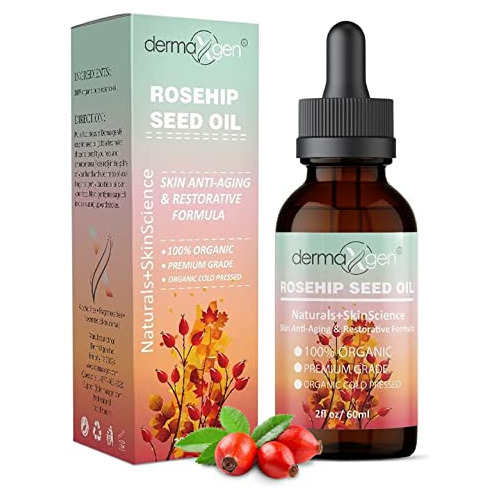 Dermaxgen Rosehip Seed Oil 2 Fl Oz -100% Orgánica S1cl1