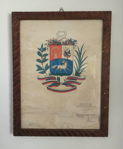 Antiguo Escudo Venezuela Litografia Oficial Presidencial!!!