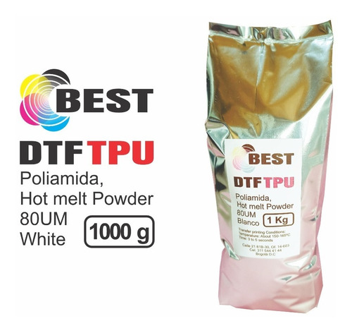 Poliamida Dtf, Transfer 1000 Gr Polvo Super Blanco 80um Best