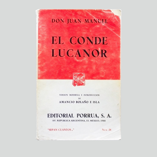 El Conde Lucanor Don Juan Manuel Libro Segundamano