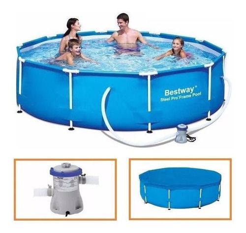 Piscina Bestway 4678 Lts Estrutural Bomba Filtro 110v E Capa