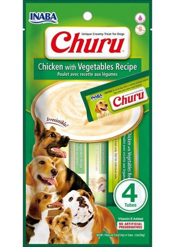 Churu Pollo Con Vegetales Para Perros 4 Tubos