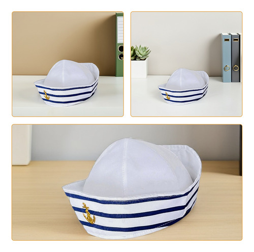 Gorro Marinero Con Rayas Náuticas, 5 Unidades: Azul Para Muj