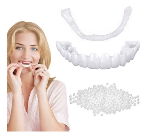Dientes Cosméticos De Chapa Superior Con Tono Natural, 4 Vec