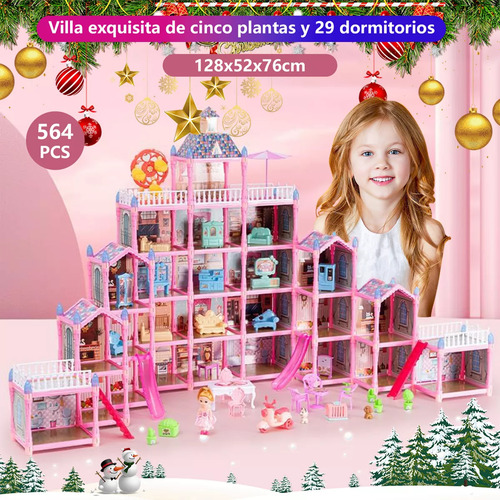 Casa De Muñecas Led Con Muebles Casa De Barbies 564ps 29cua