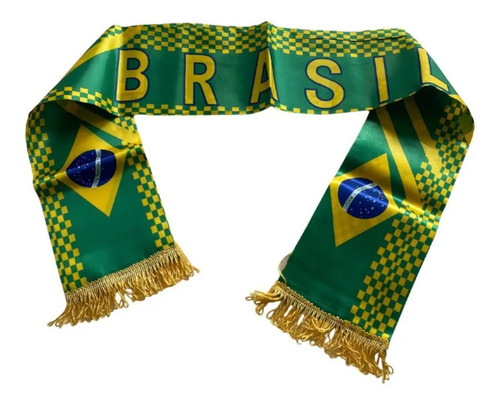 Cachecol Brasil Torcedor Copa Do Mundo Pashmina Xale Scarf 