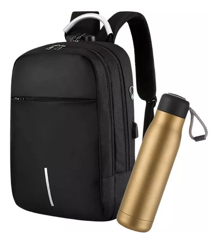 Combo Mochila Anti Robo + Botella Térmica