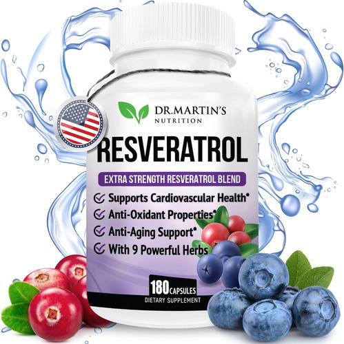 Resveratrol Extra Fuerte 1568mg Antioxidante Natural 180 Cap