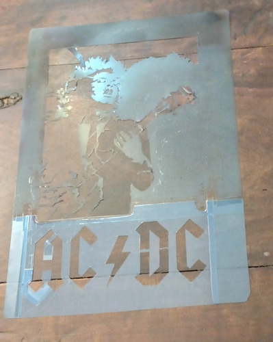 Stencil Angus Young Acdc Diseño 27cm X 45cm Y Personalizados