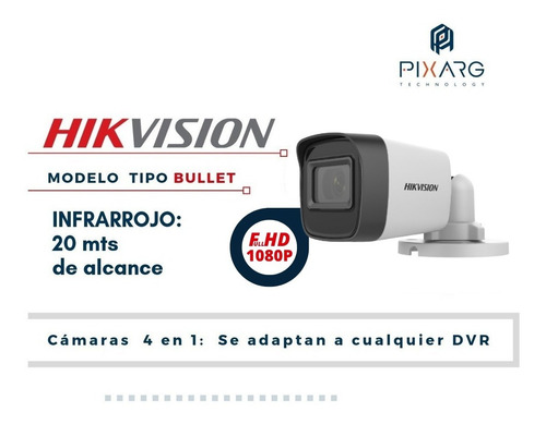 Imagen 5 de 10 de Kit Hikvision Camaras 1080p + Dvr 8ch + Disco+ Accesorios!