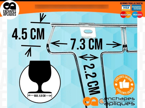 Imagen 3 de 4 de Soporte Colgador Copero Cromado