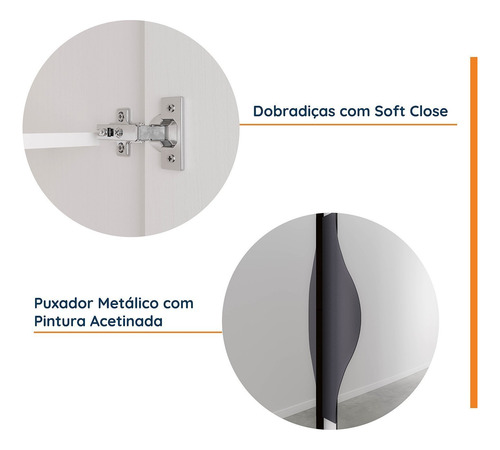 Guarda Roupa Modulado De Canto Com Espelho 6 Portas 3 Peças
